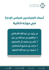 أسماء المترشحين لمجلس الإدارة في دورته الثانية